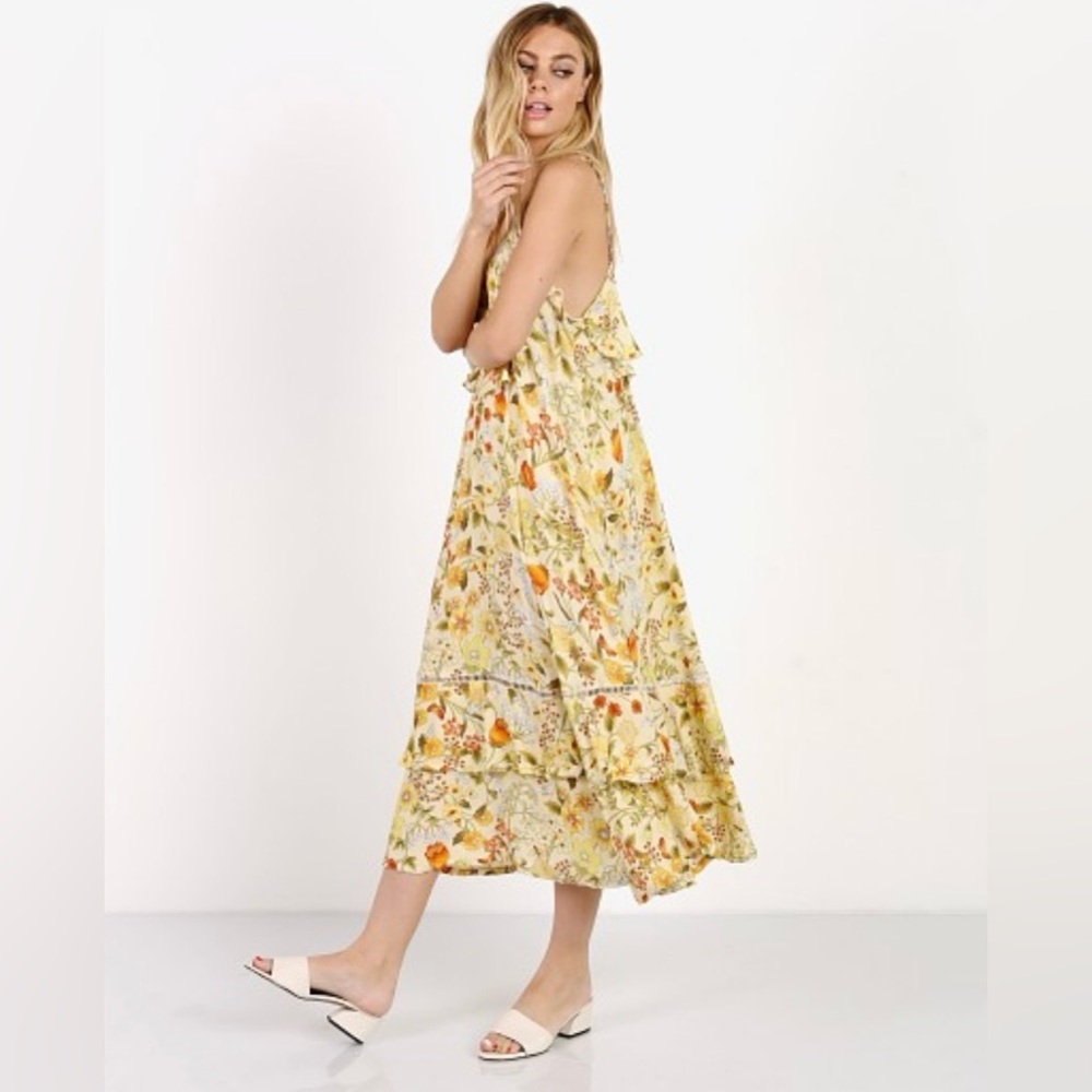 Spell & The Gypsy Sayulita Frill Maxi Dress Sunflower size XS